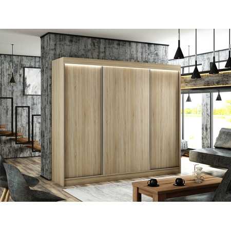 Kvalitní Šatní Skříň Bergo 250 cm Dub Sonoma Furniture