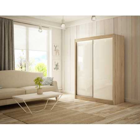 Kvalitní Šatní Skříň Peak 200 cm Bílá Dub Sonoma Furniture