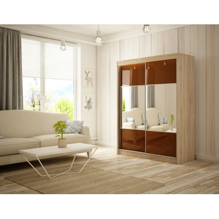 Kvalitní Šatní Skříň Rico 150 cm Čokoláda Dub Sonoma Furniture